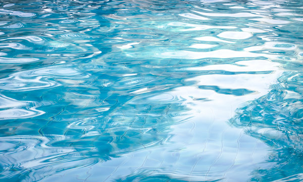 Blue ripped water in swimming pool (swimming, pool, wave)