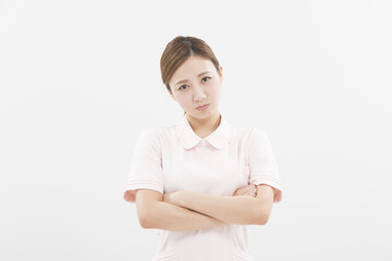 Fototapeta premium 白衣を着た女性
