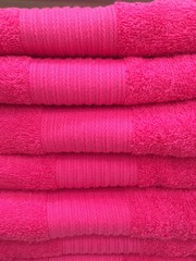 hot pink tower of towel