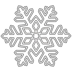 snowflake, black contour