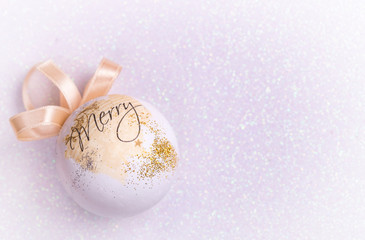 shiny silver background and christmas ball