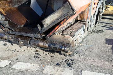 construction site / Construction site with a Paving machine