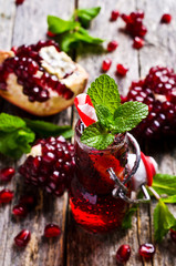 Cold drink of pomegranate