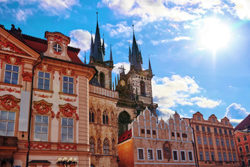 Church of Our Lady(Staromestske namesti)on historic square in th