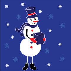 Snowman hand draw illustration 