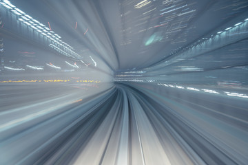 Fototapeta na wymiar Motion blur of Japanese Railway Tunnel