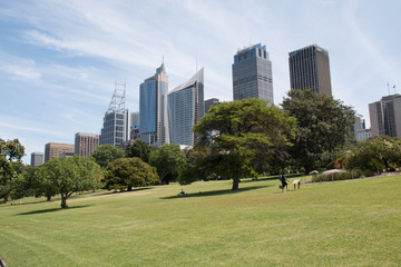 Fototapeta na wymiar City view with city parks and building