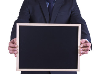 businessman with board