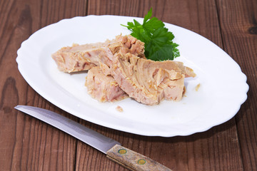 tuna on dish