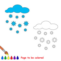 Snowfall in vector cartoon to be colored.