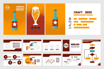 craft beer company annual report cover A4 sheet and presentation
