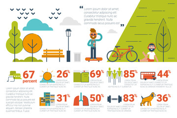 Park concept Infographic icons and elements