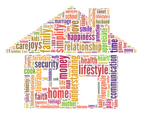 Home and family word cloud concept