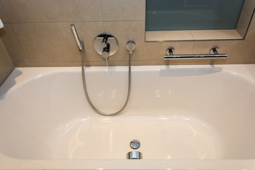 bathtub white ceramic interior luxury in bathroom