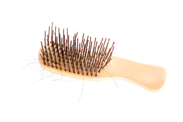 comb brush with lost hair 