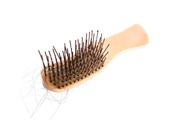 comb brush with lost hair 