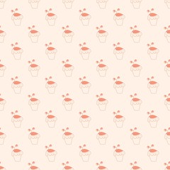 Naklejka premium Valentine's day seamless pattern with cakes. Vector illustration