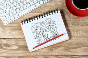 Business workplace with stuff