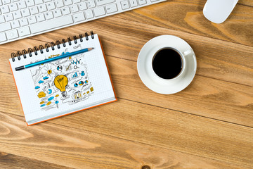 Business workplace with stuff