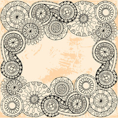 Pattern with flowers. Ornate zentangle texture with abstract flowers. Pattern can be used for wallpaper, pattern fills, web page background, surface textures.