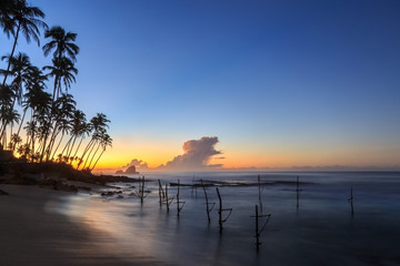 Sunrise at the beach in Sri Lanka