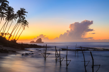 Sunrise at the beach in Sri Lanka
