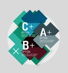 Paper style abstract geometric shapes with infographic options