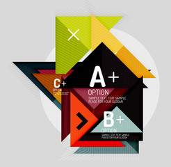 Paper style abstract geometric shapes with infographic options