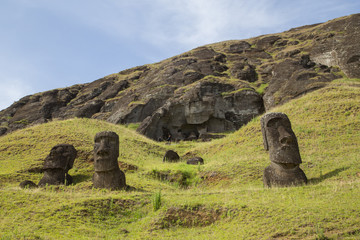 Rano Raraku stone quarry on Easter Island