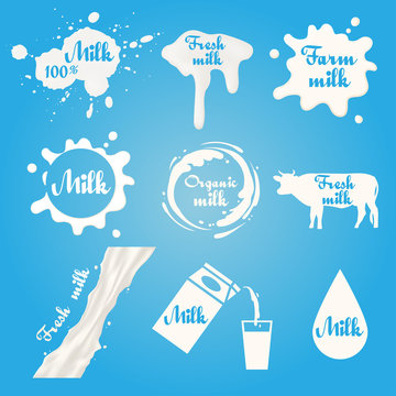 Milk labels set