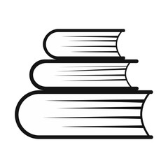 Pile of books simple icon