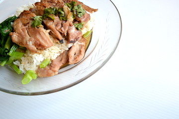 Stewed pork leg on rice