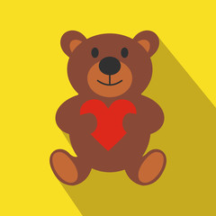 Teddy bear flat icon