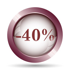 40 percent discount icon