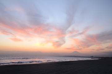 Fototapeta premium 夕焼け富士山