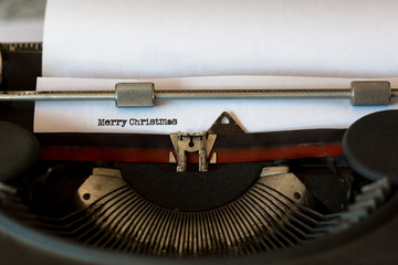 Vintage typewriter with a text