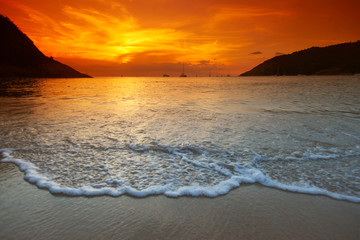 Obrazy na Plexi  Zachód słońca nad morzem