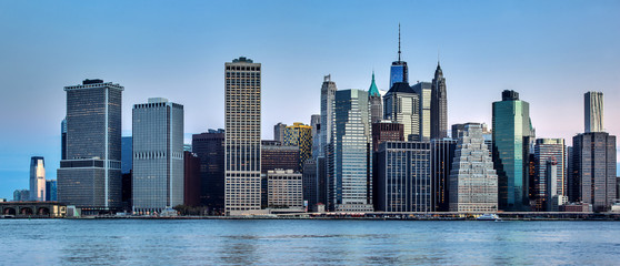 the morning panorama of Manhattan