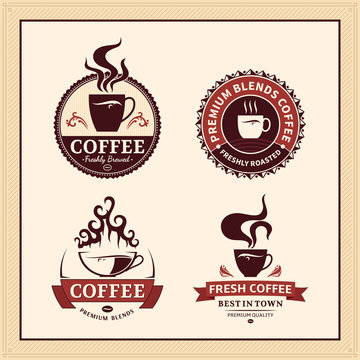 Set of Vector Coffee Shop Labels, Icons and Design Elements