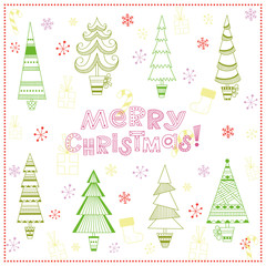 Christmas background with fir trees