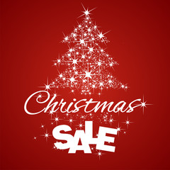 Christmas Tree Sale discount red background