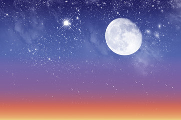 Obraz na płótnie Canvas Beautiful twilight and starry sky
