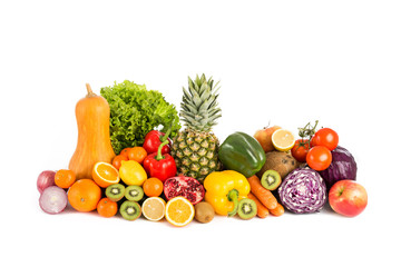 Obraz na płótnie Canvas fruits and vegetables pile
