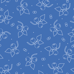 Seamless pattern with blueberries. Vector