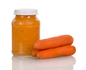 Two fresh carrots isolated on white