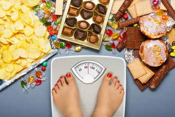 Unhealthy diet - overweight - obrazy, fototapety, plakaty