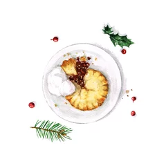 Foto op Canvas Mince Pie - Watercolor Food Collection © nataliahubbert