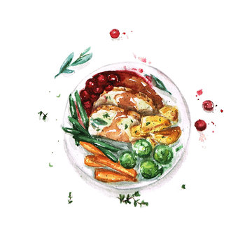 Meal - Watercolor Food Collection