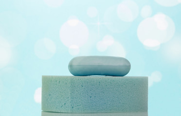 Piece of soap with sponge