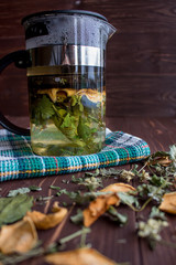 Teapot with herbal tea